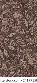 textile design with beautiful abstract leaf pattern image
