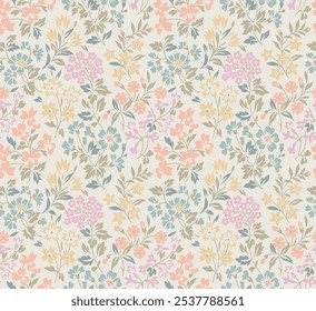 design têxtil com bela decoração floral padrão imagem