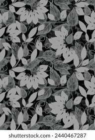 textile design with beautiful decoration flowers pattern image