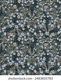 textile design with beautiful decorative floral pattern image