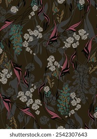 textile design with beautiful decorative floral pattern image