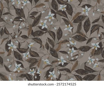 textile design with beautiful decorative floral pattern image