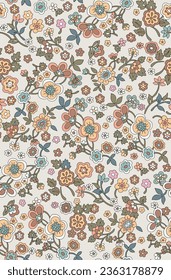 textile design with beautiful  decorative flowers pattern image