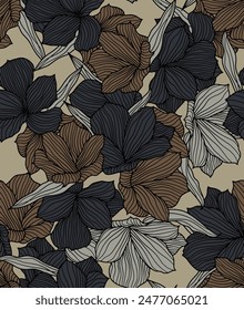 textile design  with beautiful decorative flowers pattern image