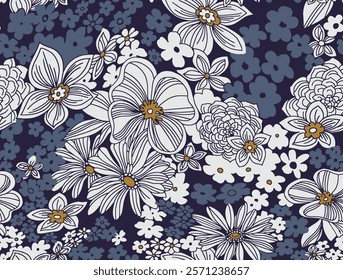 textile design with beautiful decorative flowers pattern image