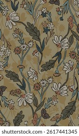 textile design with beautiful decorative flowers pattern image