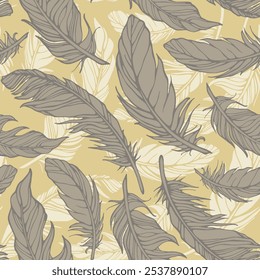 textile design with beautiful feather pattern image