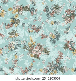 textile design with beautiful floral pattern image