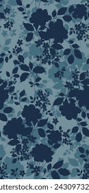 textile design with beautiful  floral silhouette pattern image