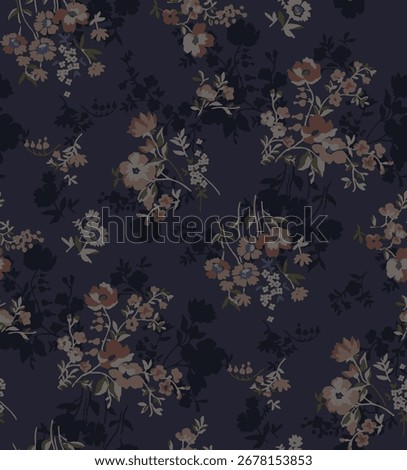 textile design with beautiful flower pattern image