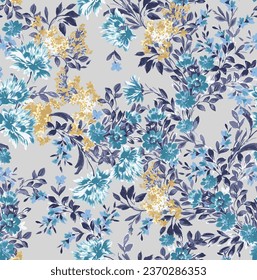 textile design with beautiful flowers pattern image