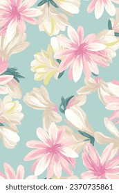 textile design with beautiful flowers pattern image