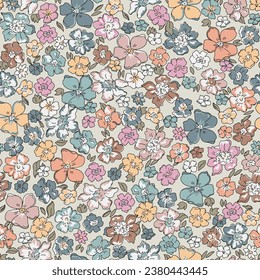 textile design with beautiful flowers pattern image