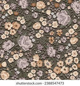 textile design with beautiful flowers pattern image
