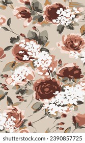 textile design with beautiful flowers pattern image