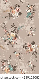 textile design with beautiful flowers pattern image