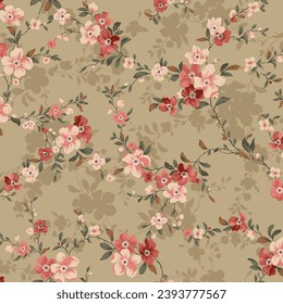 textile design with beautiful flowers pattern image