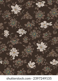 textile design with beautiful flowers pattern image