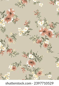 textile design with beautiful flowers  pattern image