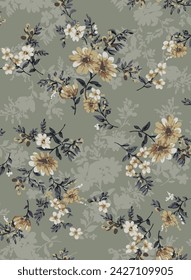 textile design with beautiful flowers pattern image