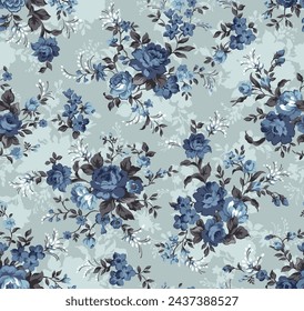 textile design with beautiful flowers pattern image