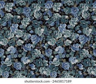 textile design with beautiful flowers pattern image