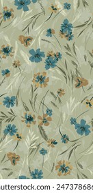 textile design with beautiful flowers pattern image