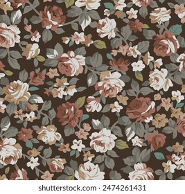 textile design with beautiful flowers pattern image