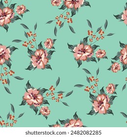 textile design with beautiful flowers pattern image