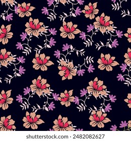 diseño textil con hermosas flores patrón Imagen