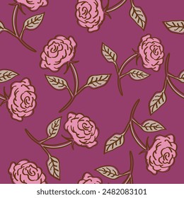 diseño textil con hermosas flores patrón Imagen
