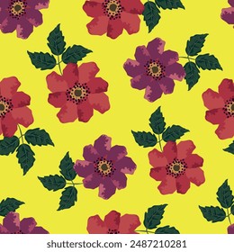textile design with beautiful flowers pattern image