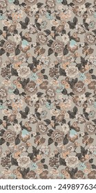 Diseño textil con hermosas flores patrón Imagen