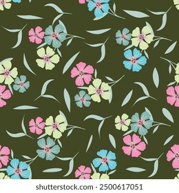 textile design with beautiful flowers pattern image