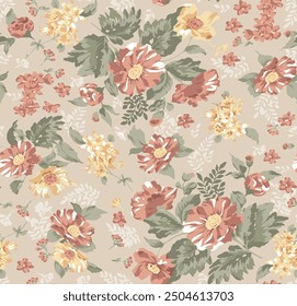 textile design with beautiful flowers pattern image
