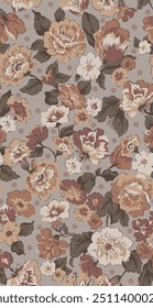 textile design with beautiful flowers pattern image