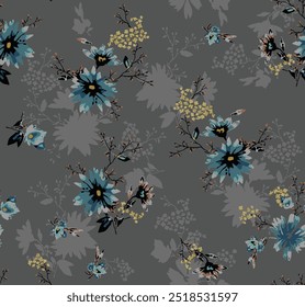 Diseño textil con hermosas flores patrón Imagen