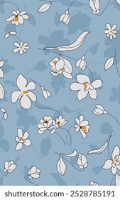 Diseño textil con hermosas flores patrón Imagen