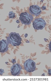 textile design with beautiful flowers pattern image