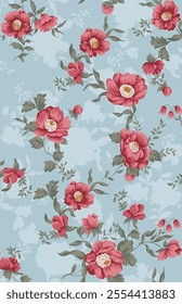 textile design with beautiful flowers pattern image