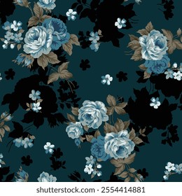 textile design with beautiful flowers pattern image