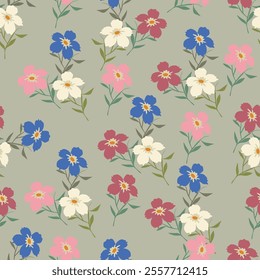 textile design with beautiful flowers pattern image