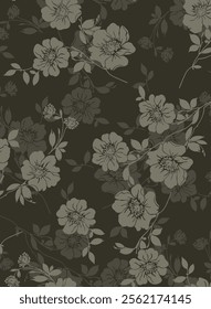 textile design with beautiful flowers pattern image