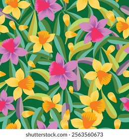 textile design with beautiful flowers pattern image