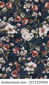 textile design with beautiful flowers pattern image