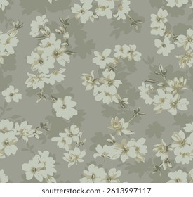 textile design with beautiful flowers pattern image