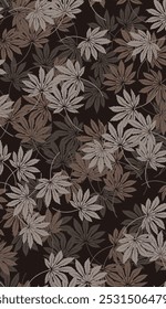 textile design with beautiful foliage pattern image