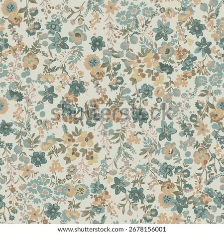 textile design with beautiful small flowers pattern image