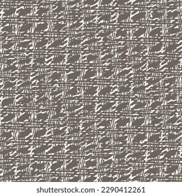 Textile design with blotches and streaks. Pattern in dark gray on white. Linen or cotton fabric for curtains, tablecloths, napkins and others. Vector seamless.