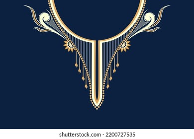 Diseño textil para camisas de cuello, blusas, vestidos, camisetas de estilo tribal.  Acteto geométrico étnico de vectores de bordado